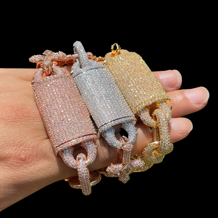 18MM Infinity Cross Linked Iced Out Diamond Bracelet