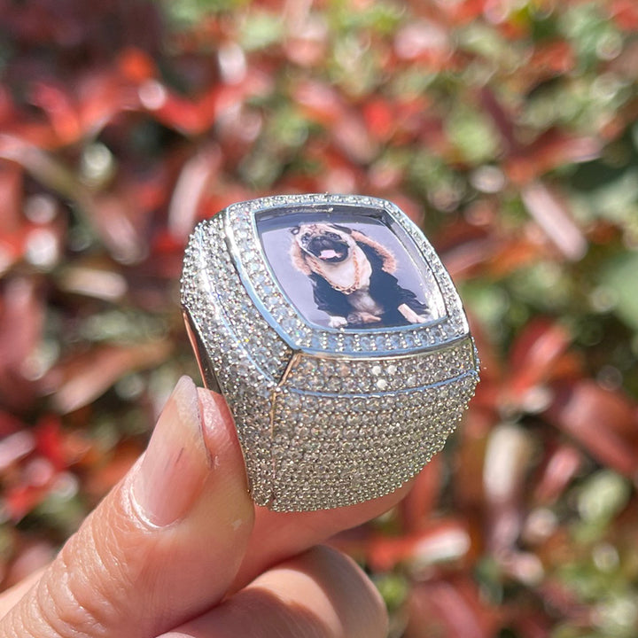 Photo Ice Frame Edition Iced Out Diamond Ring