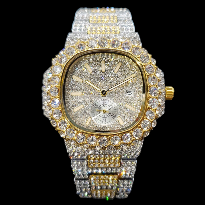 VVS Full Ice Date Special Minute Hand Iced Out Diamond Watch