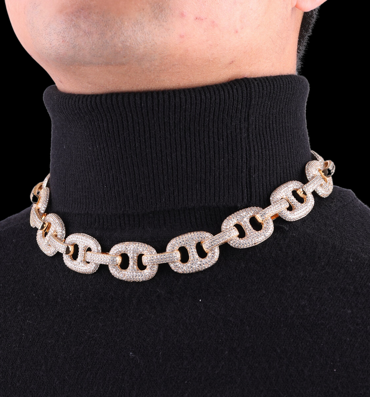 20MM VVS Duo Link Iced Out Diamond Necklace Chain