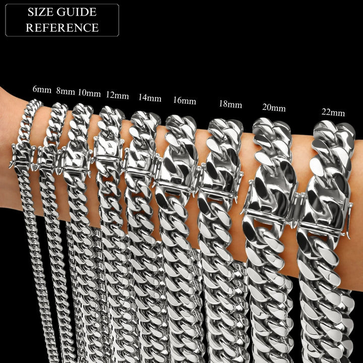 12MM-22MM VVS Iced Box Clasp Luxury Stainless Steel Bracelet