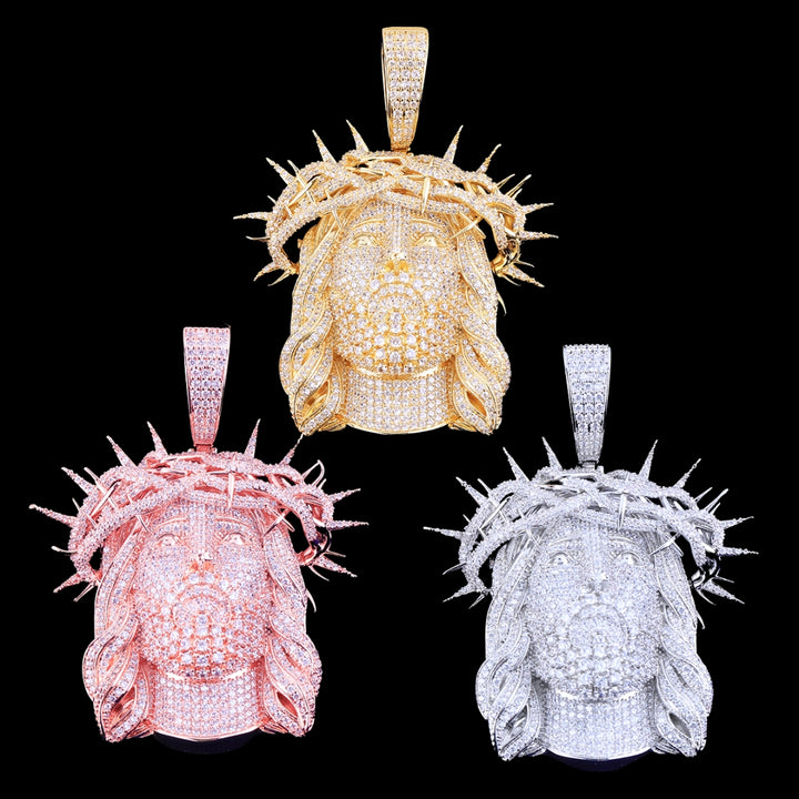 Jesus Christ Iced Out Diamond Pendant Necklace