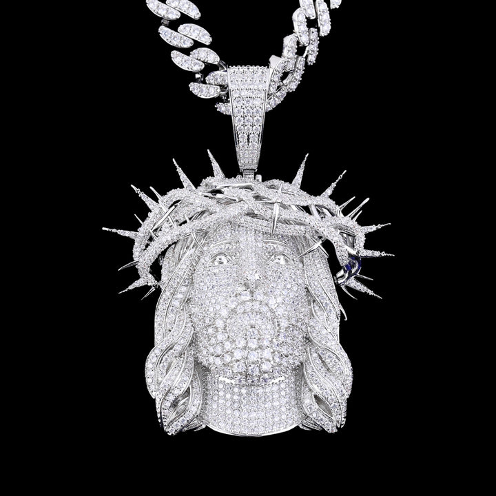Jesus Christ Iced Out Diamond Pendant Necklace