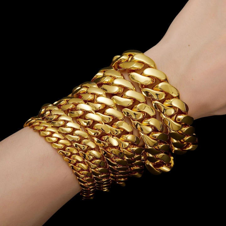 12MM-22MM VVS Iced Box Clasp Luxury Stainless Steel Bracelet