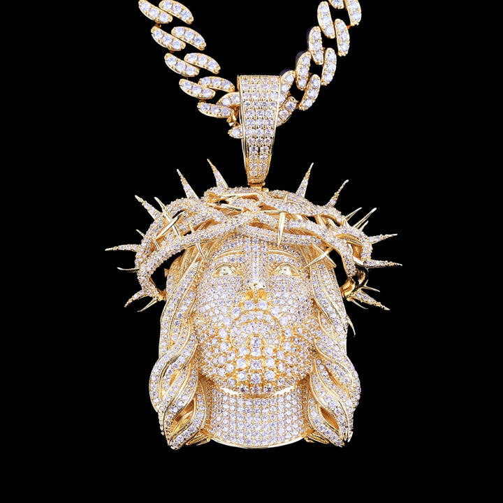 Jesus Christ Iced Out Diamond Pendant Necklace