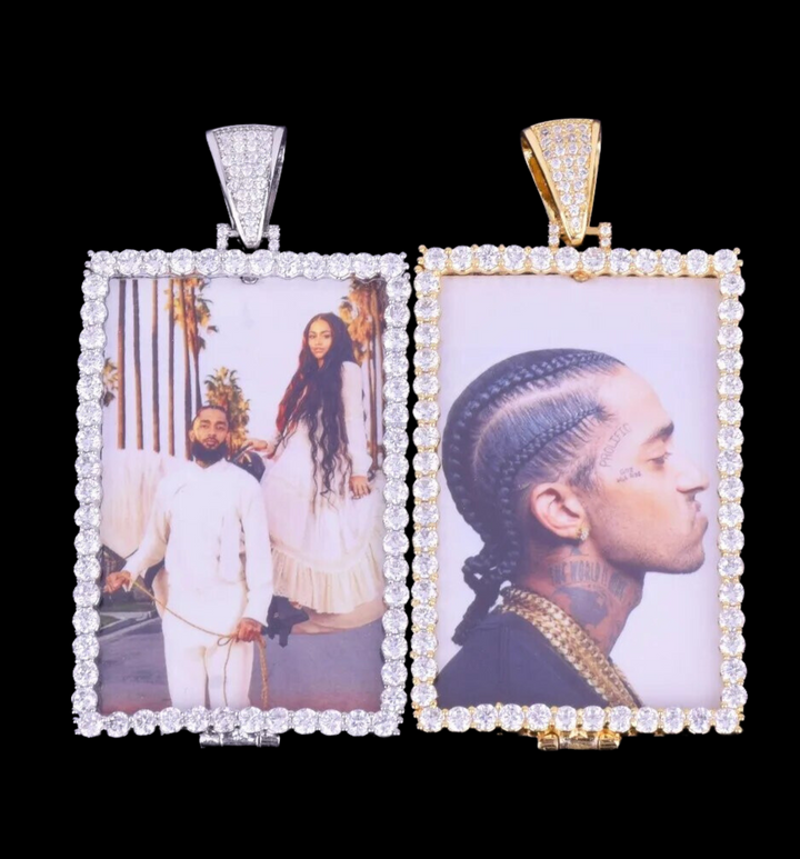 Rectangle Tennis Custom Photo Picture Pendant Necklace