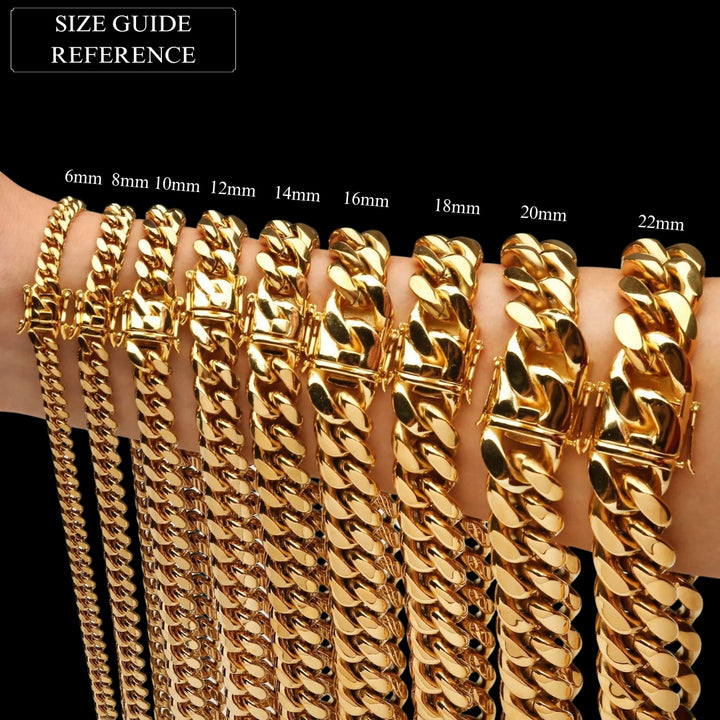 6MM-20MM VVS Iced Box Clasp Luxury Stainless Steel Necklace Chain