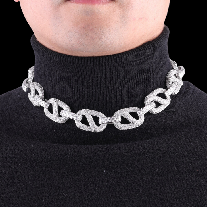 20MM Baguette and Stones Infinity Iced Out Diamond Necklace Chain