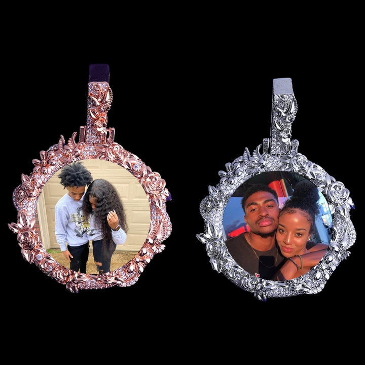 NEW | Floral Frame Custom Photo Picture Pendant Necklace