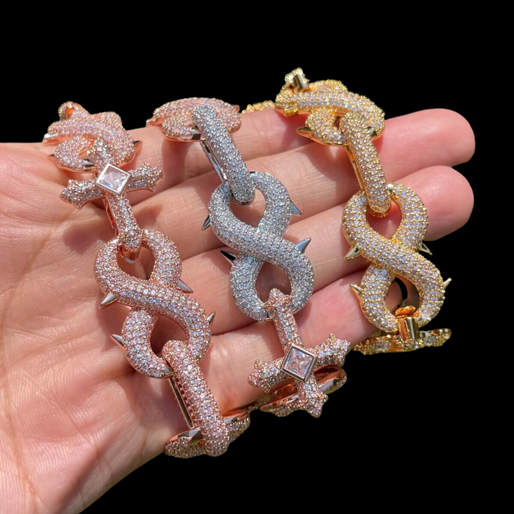 18MM Infinity Cross Linked Iced Out Diamond Bracelet
