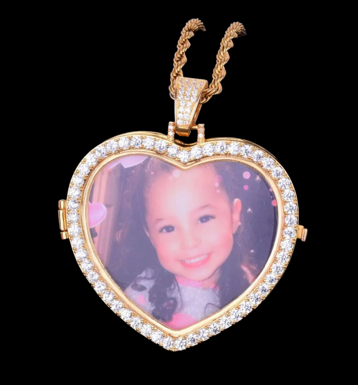 Openable Heart Tennis Custom Photo Picture Pendant Necklace