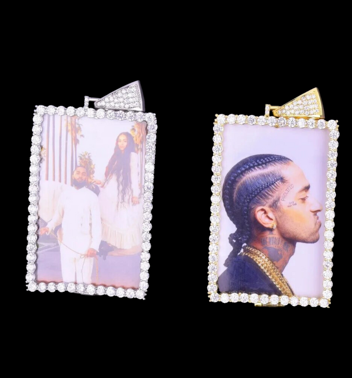 Rectangle Tennis Custom Photo Picture Pendant Necklace