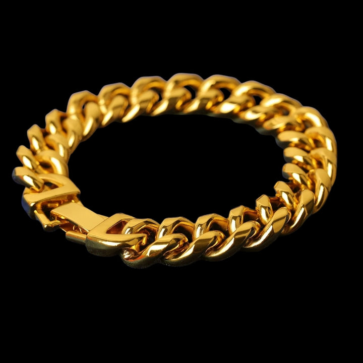 15MM Fold-Over Clasp Luxury Stainless Steel Bracelet