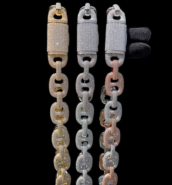 20MM VVS Duo Link Iced Out Diamond Necklace Chain