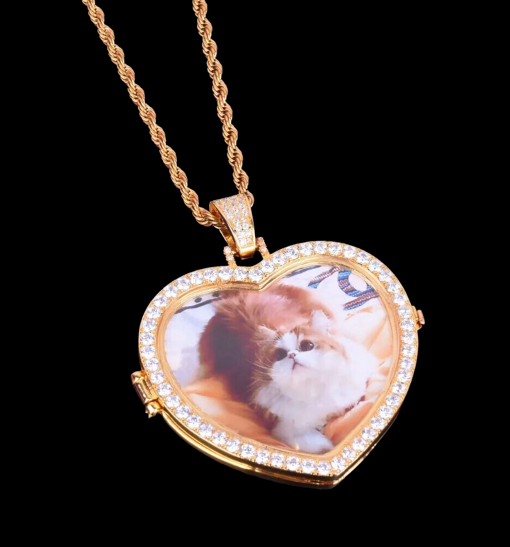 Openable Heart Tennis Custom Photo Picture Pendant Necklace