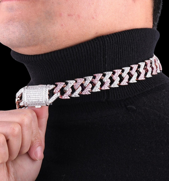 15MM Lightning Link Iced Out Diamond Necklace Chain