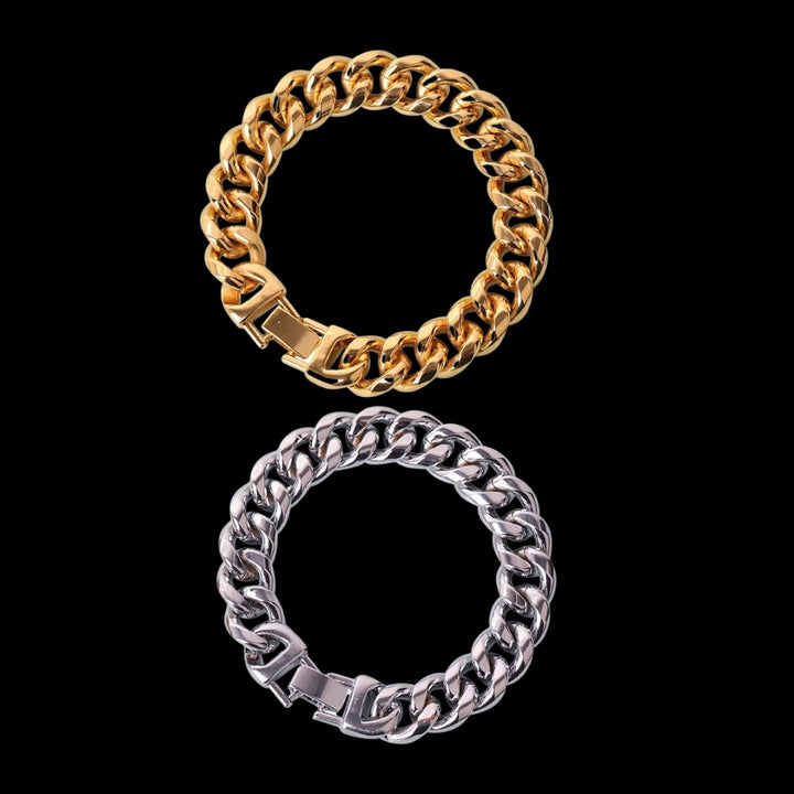 15MM Fold-Over Clasp Luxury Stainless Steel Bracelet