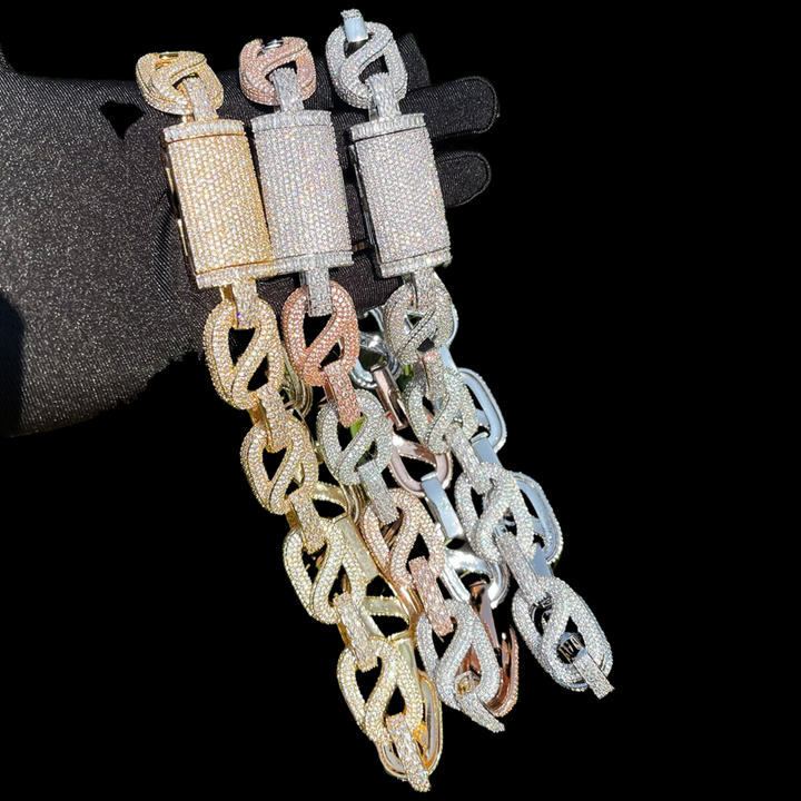 20MM Baguette and Stones Infinity Iced Out Diamond Necklace Chain