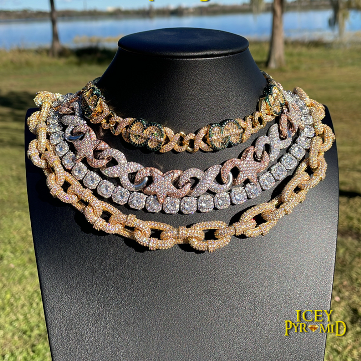 20MM Star Infinity Linked Diamond Eye Iced Out Necklace Chain