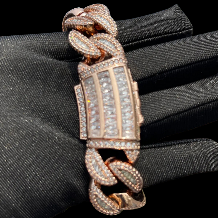 20MM Tennis-Baguette-Diamond Triple Edition Iced Out Diamond Necklace Bracelet Set