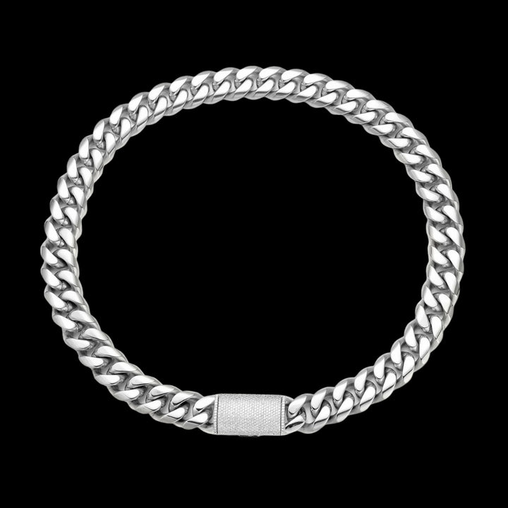 6MM-20MM VVS Iced Box Clasp Luxury Stainless Steel Necklace Chain