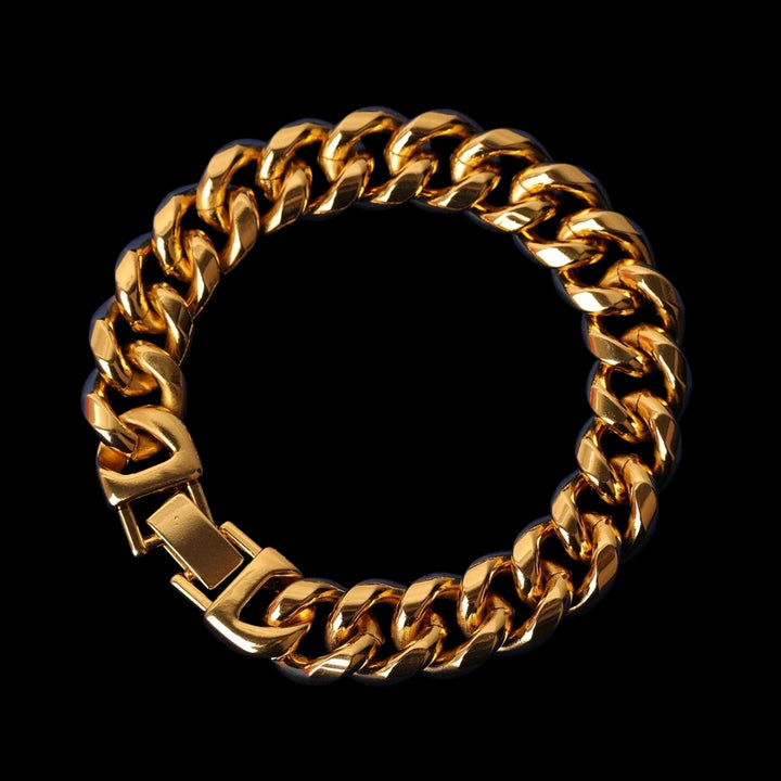 15MM Fold-Over Clasp Luxury Stainless Steel Bracelet