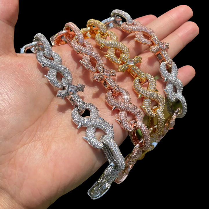 18MM Infinity Cross Linked Iced Out Diamond Bracelet