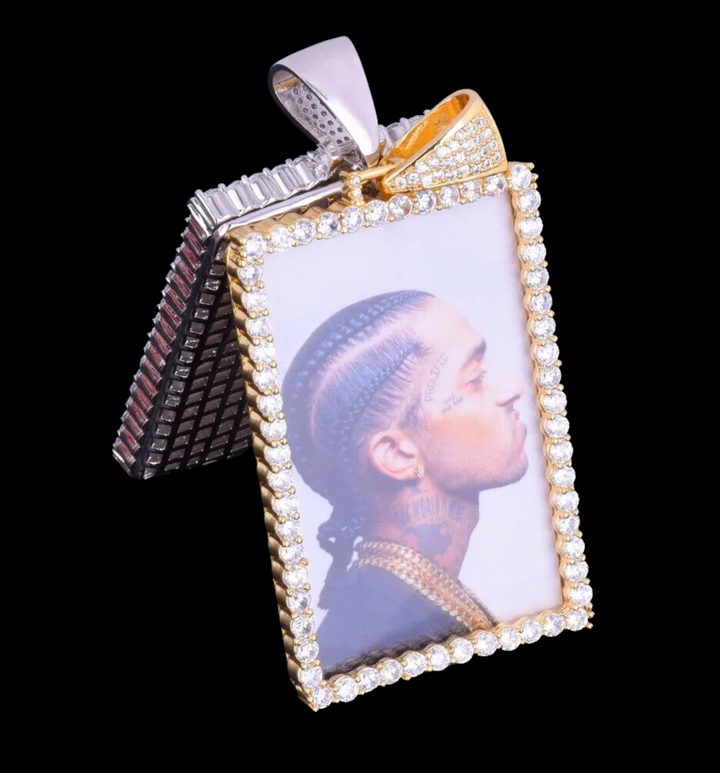 Rectangle Tennis Custom Photo Picture Pendant Necklace