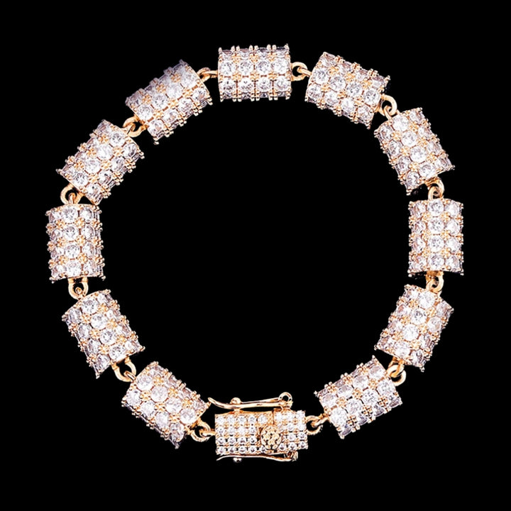 10MM Cylindrical Iced Out Diamond Bracelet