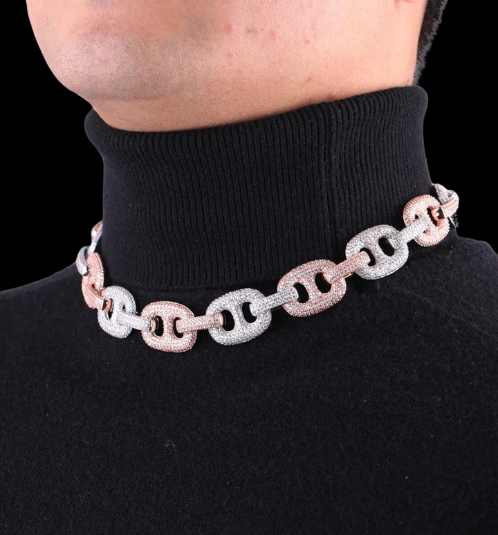 20MM VVS Duo Link Iced Out Diamond Necklace Chain