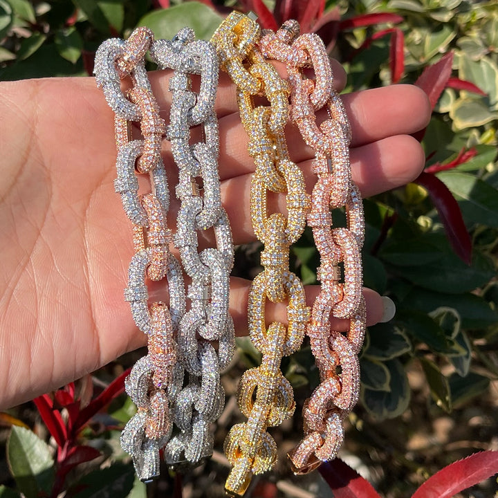 11MM Cuban Box Link Iced Out Diamond Bracelet