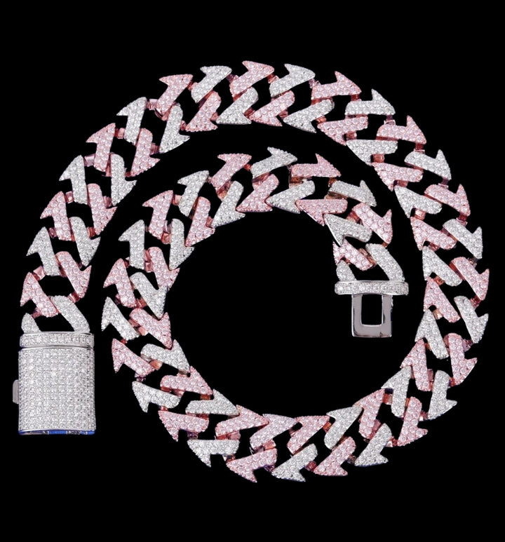 15MM Lightning Link Iced Out Diamond Necklace Chain