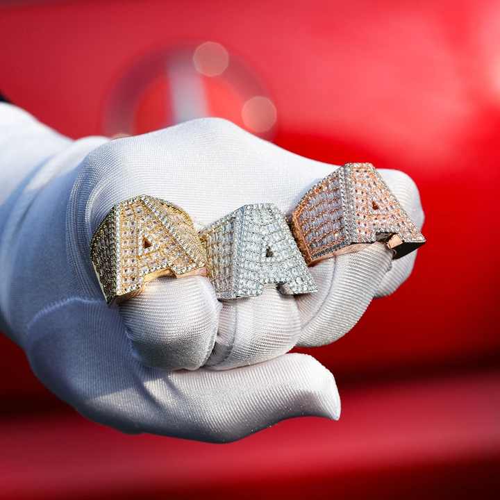 A-Z Fully Loaded Initial Iced Out Diamond Ring