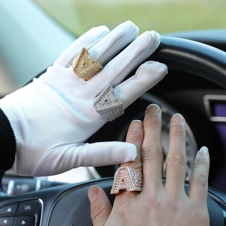 A-Z Fully Loaded Initial Iced Out Diamond Ring