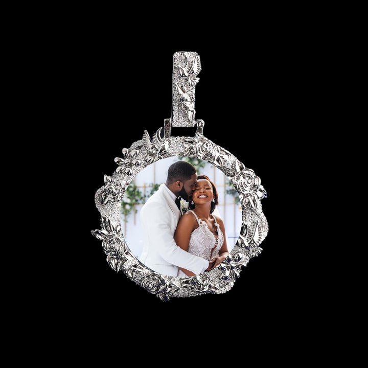 NEW | Floral Frame Custom Photo Picture Pendant Necklace