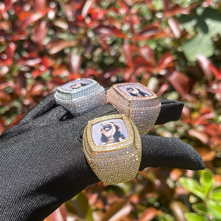 Photo Ice Frame Edition Iced Out Diamond Ring