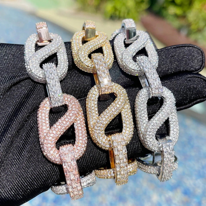 20MM Baguette and Stones Infinity Iced Out Diamond Bracelet