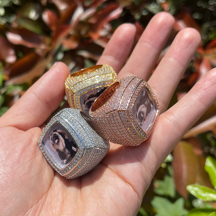 Photo Ice Frame Edition Iced Out Diamond Ring