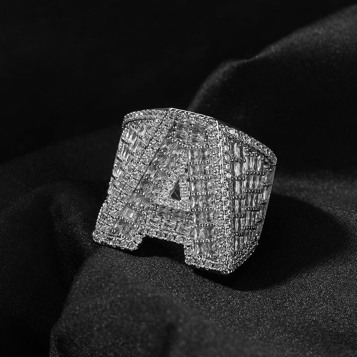 A-Z Fully Loaded Initial Iced Out Diamond Ring