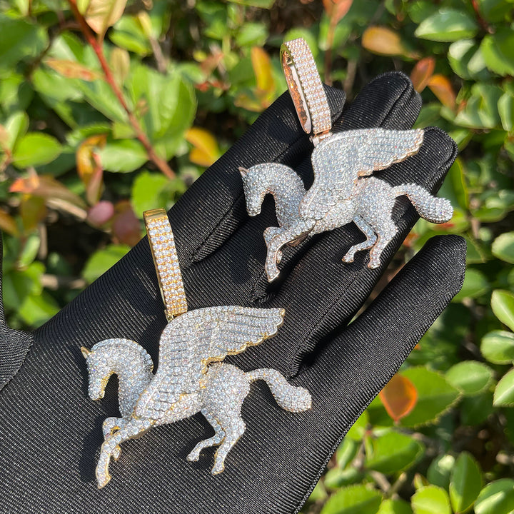 Pegasus Iced Out Diamond Pendant Necklace