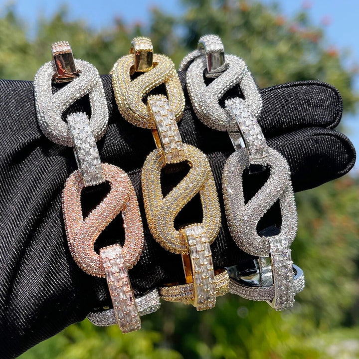 20MM Baguette and Stones Infinity Iced Out Diamond Bracelet