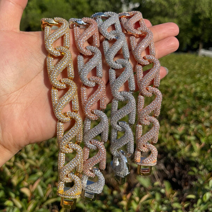 20MM 8 Shaped Iced Out Diamond Bracelet