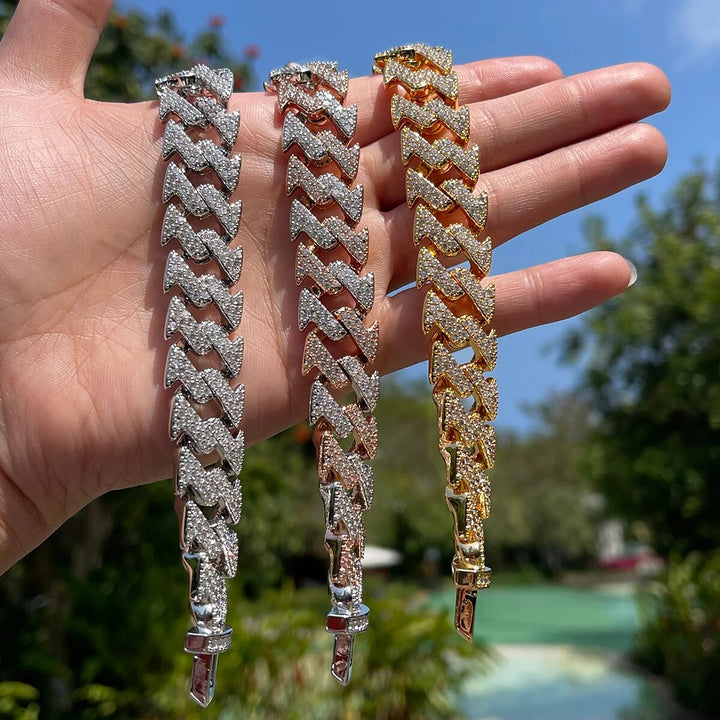 15MM Lightning Link Iced Out Diamond Bracelet