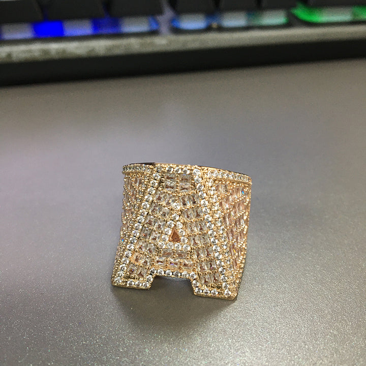 A-Z Fully Loaded Initial Iced Out Diamond Ring