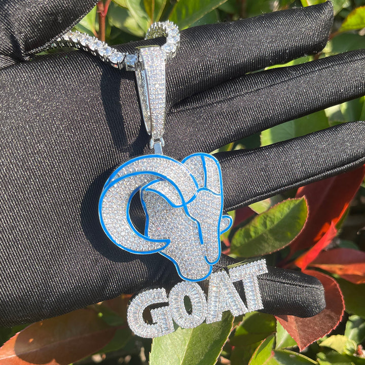 Goat Iced Out Diamond Pendant Necklace
