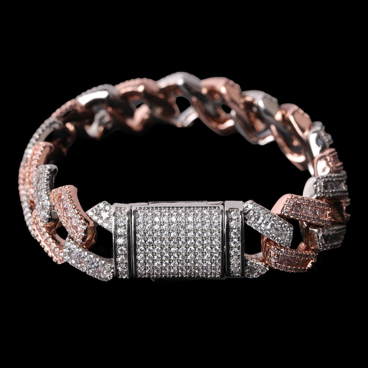 14MM Elegant Thick Iced Out Diamond Bracelet