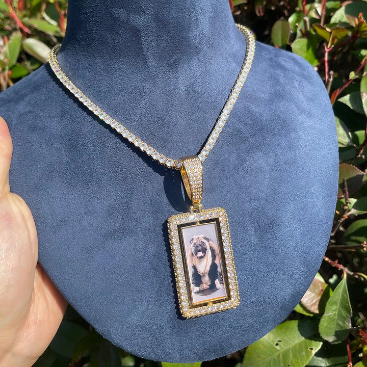 NEW | Vertical Double-Sided Custom Photo Picture Pendant Necklace