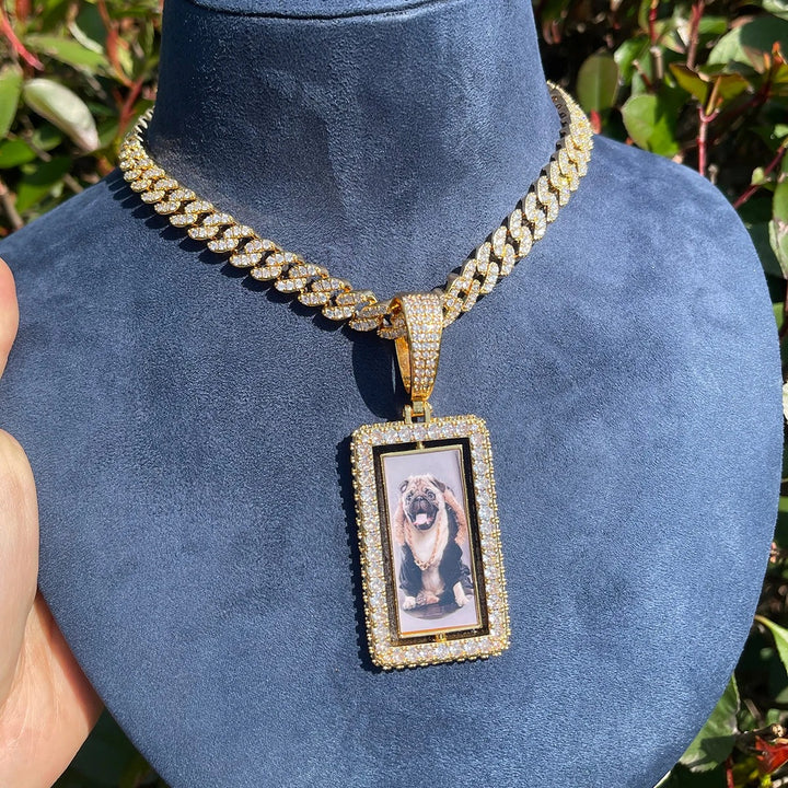 NEW | Vertical Double-Sided Custom Photo Picture Pendant Necklace