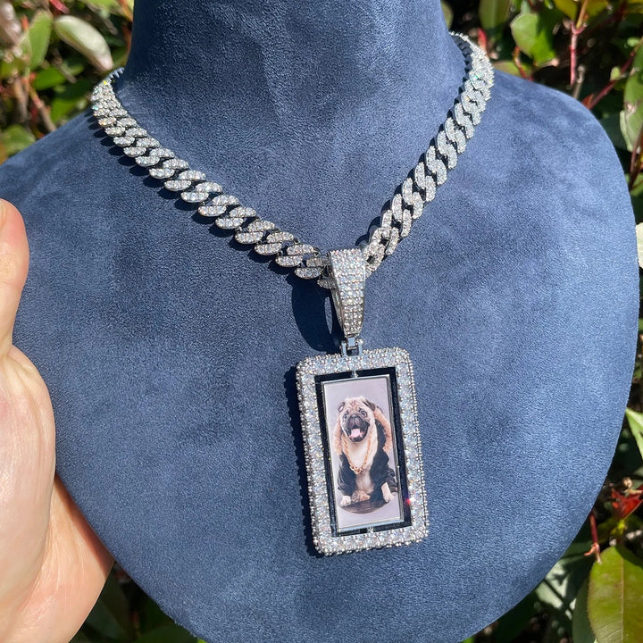 NEW | Vertical Double-Sided Custom Photo Picture Pendant Necklace