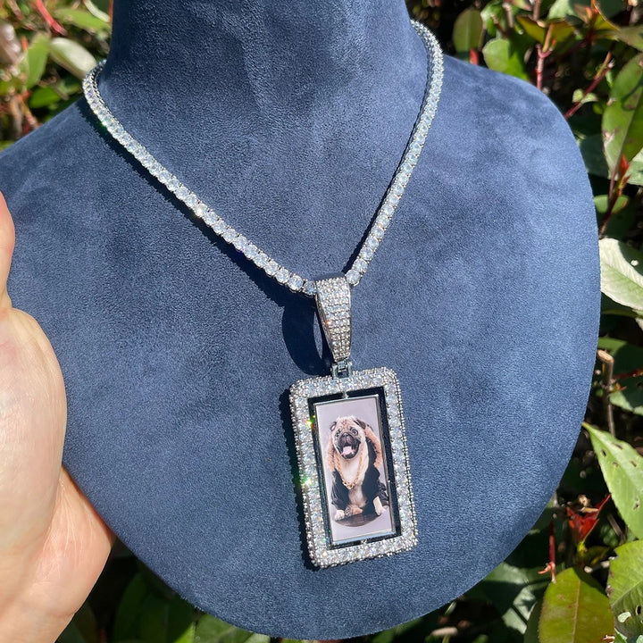 NEW | Vertical Double-Sided Custom Photo Picture Pendant Necklace